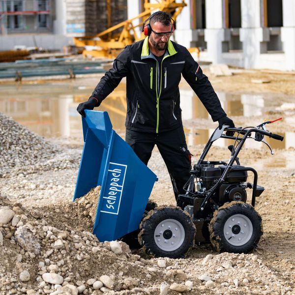 Scheppach DP3000 Dumper, 5.6hp Petrol Engine, 300kg Payload, All-Wheel Drive Scheppach DP3000 Dumper, 5.6hp Petrol Engine, 300kg Payload, All-Wheel Drive